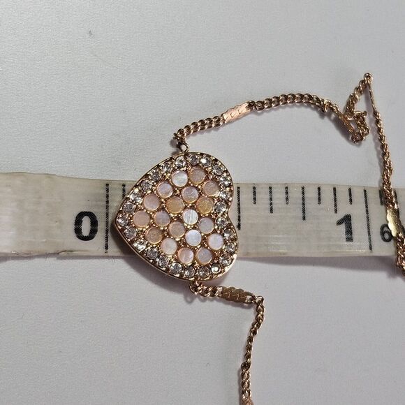 Fossil Lane Heart Rose Gold-Tone Steel Bracelet - "P" - Picture 7 of 14